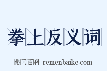 拳上反义词是什么意思的图片